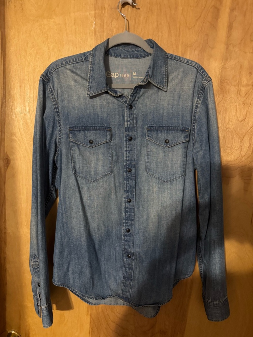 GAP Light Blue Denim Button-Up Shirt
